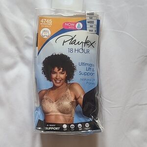Playtex 18 Hour Wirefree Bra — 44DDD Black